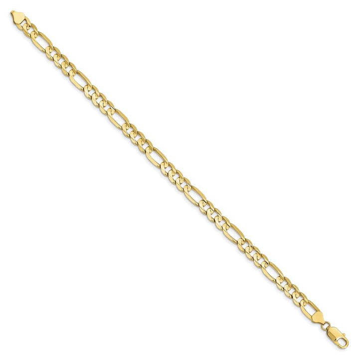 10K Yellow Gold 7.5mm Flat Figaro Chain