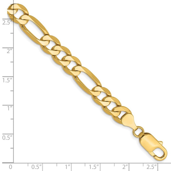 10K Yellow Gold 7.5mm Flat Figaro Chain