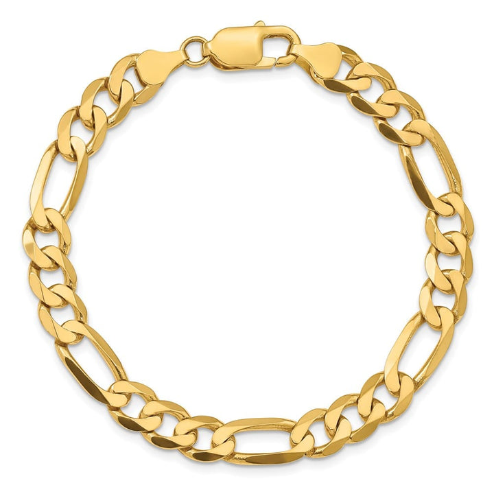 10K Yellow Gold 7.5mm Flat Figaro Chain
