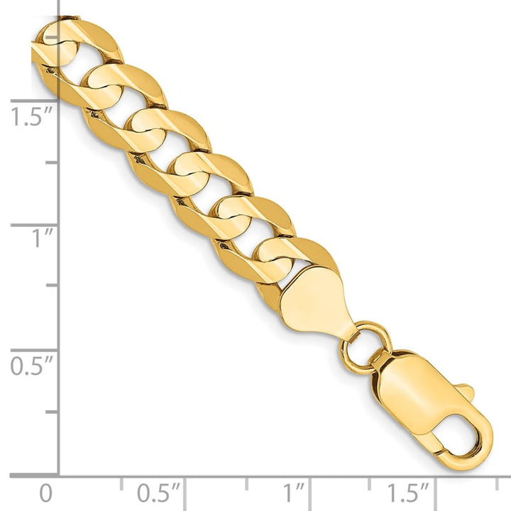 10K Yellow Gold 7.5mm Open Concave Curb Chain