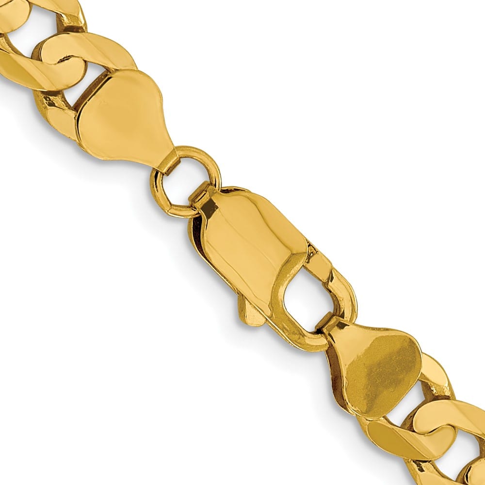 10K Yellow Gold 7.5mm Open Concave Curb Chain