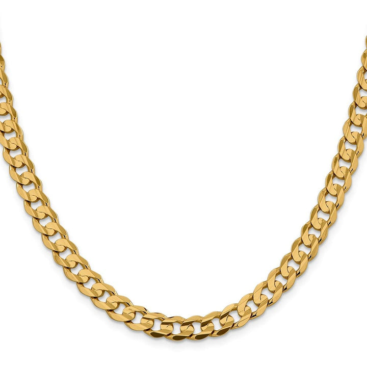 10K Yellow Gold 7.5mm Open Concave Curb Chain