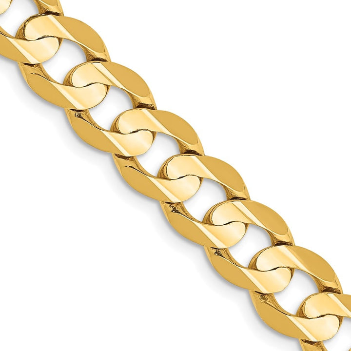 10K Yellow Gold 7.5mm Open Concave Curb Chain