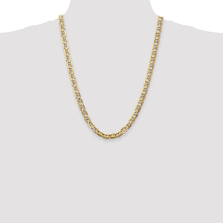10K Yellow Gold 7mm Concave Anchor Chain