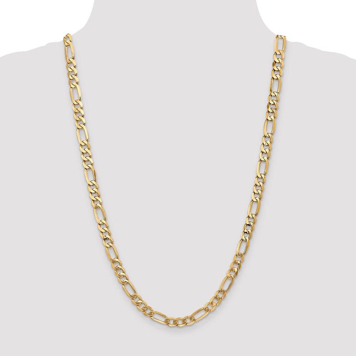 10K Yellow Gold 7mm Flat Figaro Chain