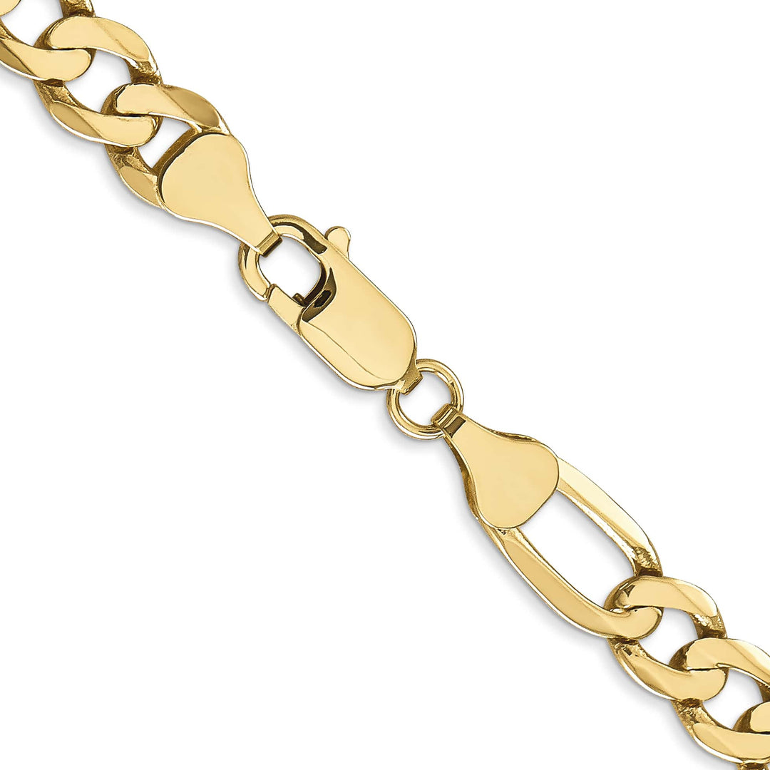 10K Yellow Gold 7mm Flat Figaro Chain