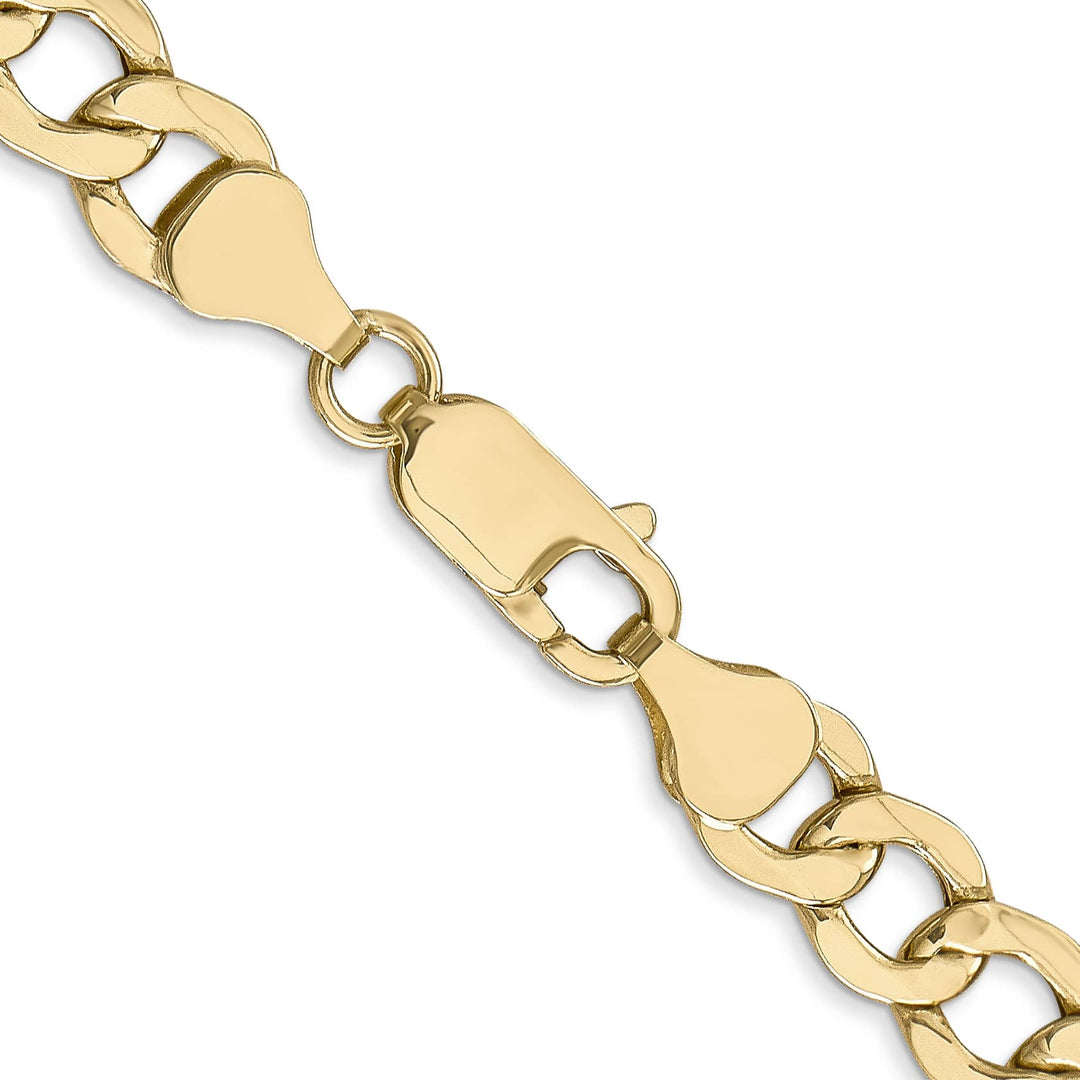 10K Yellow Gold 7mm Semi-Solid Curb Link Chain