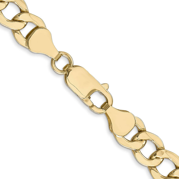 10K Yellow Gold 7mm Semi-Solid Curb Link Chain