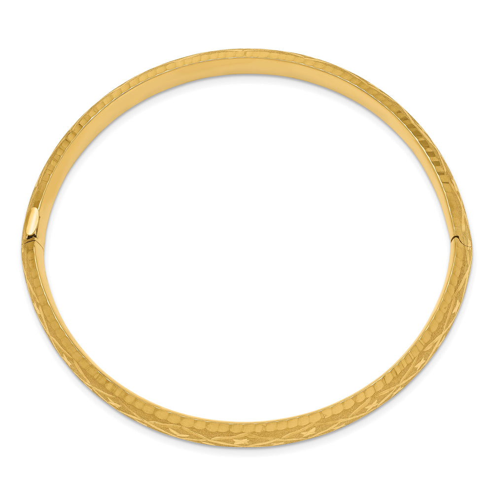 10K Yellow Gold 8.75 mm D.C. Polished Hinged Bangle