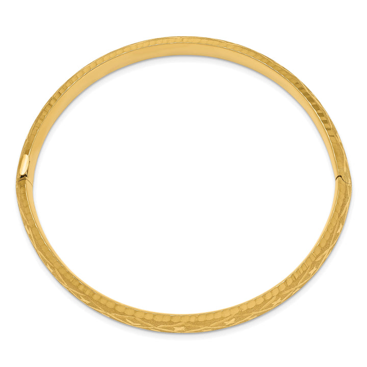 10K Yellow Gold 8.75 mm D.C. Polished Hinged Bangle