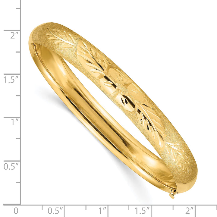 10K Yellow Gold 8 mm D.C. Polished Hinged Bangle