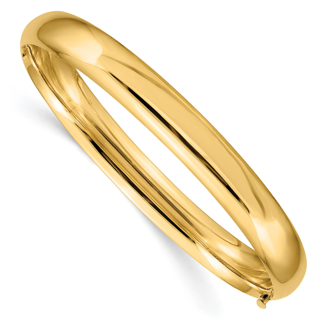 10K Yellow Gold 8 mm Hinged Bangle