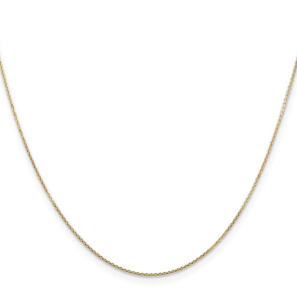 10K Yellow Gold .8mm D.C. Round Open Link Cable Chain