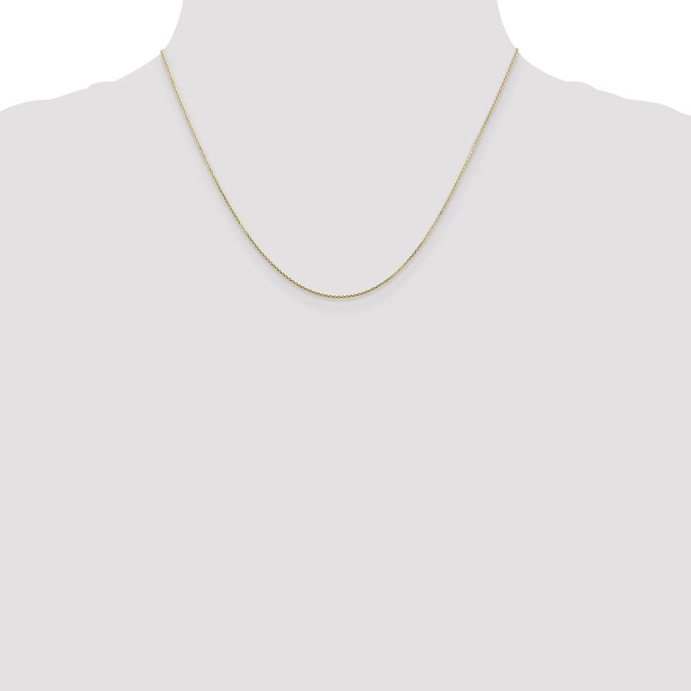 10K Yellow Gold .8mm D.C. Round Open Link Cable Chain Size 18