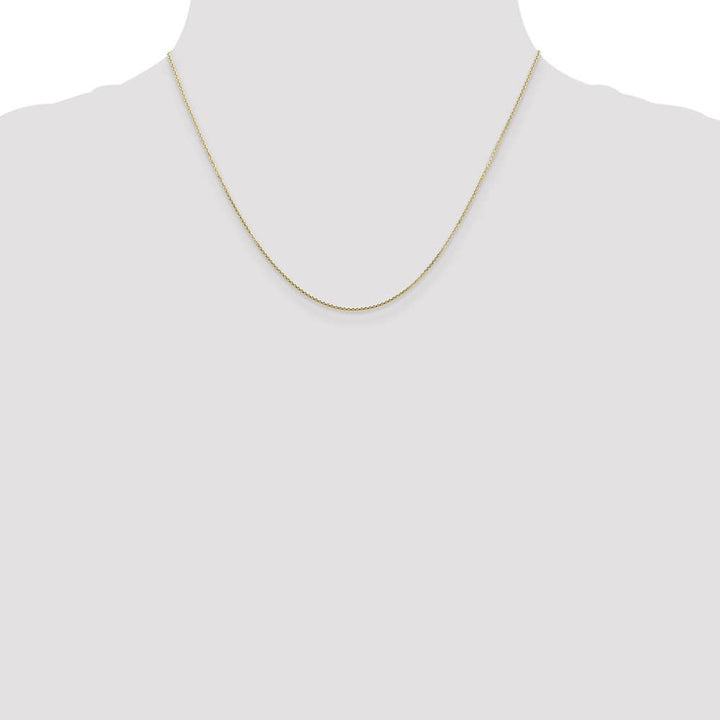10K Yellow Gold .8mm D.C. Round Open Link Cable Chain Size 18