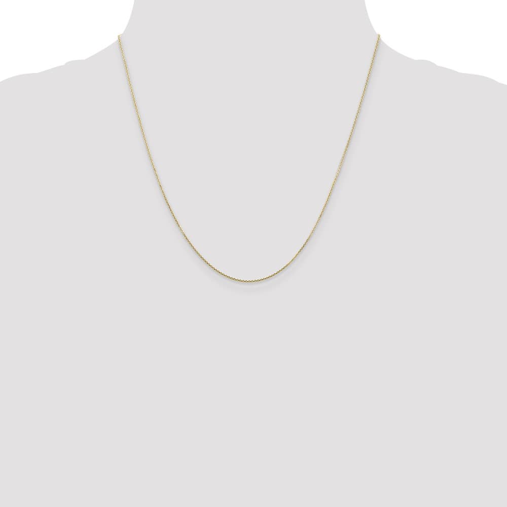 10K Yellow Gold .8mm D.C. Round Open Link Cable Chain Size 20