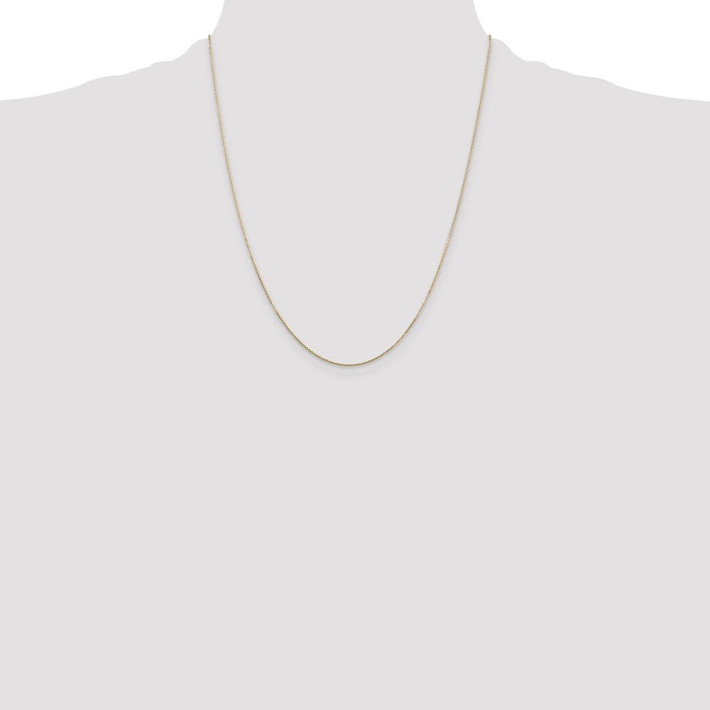 10K Yellow Gold .8mm D.C. Round Open Link Cable Chain Size 22
