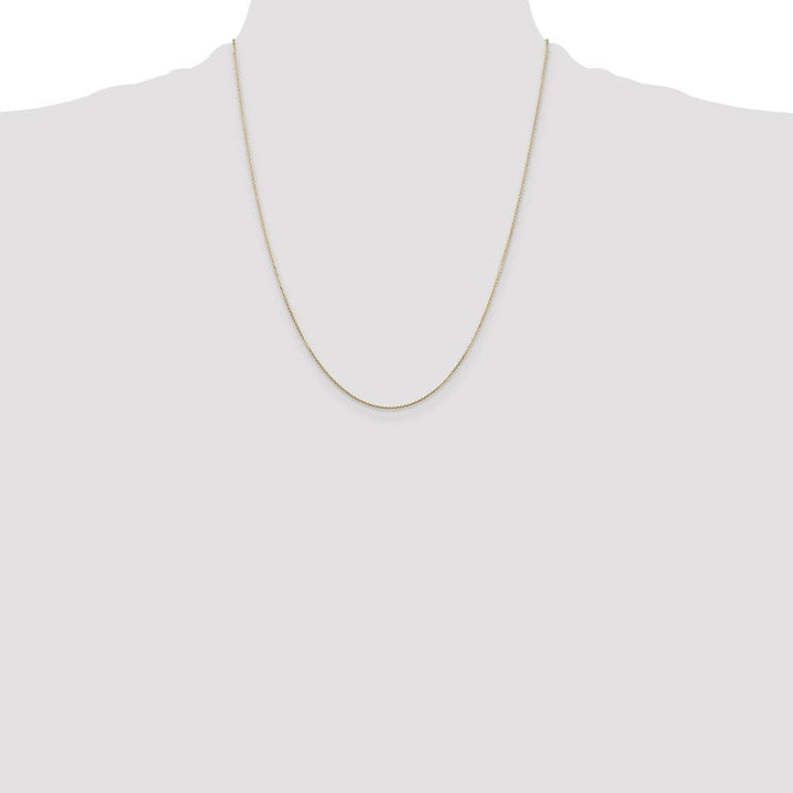 10K Yellow Gold .8mm D.C. Round Open Link Cable Chain Size 22