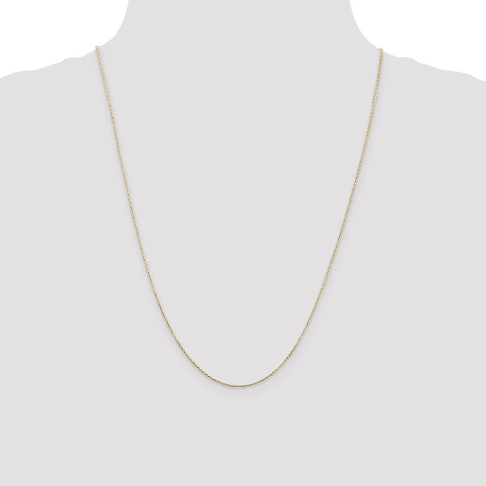 10K Yellow Gold .8mm D.C. Round Open Link Cable Chain Size 24