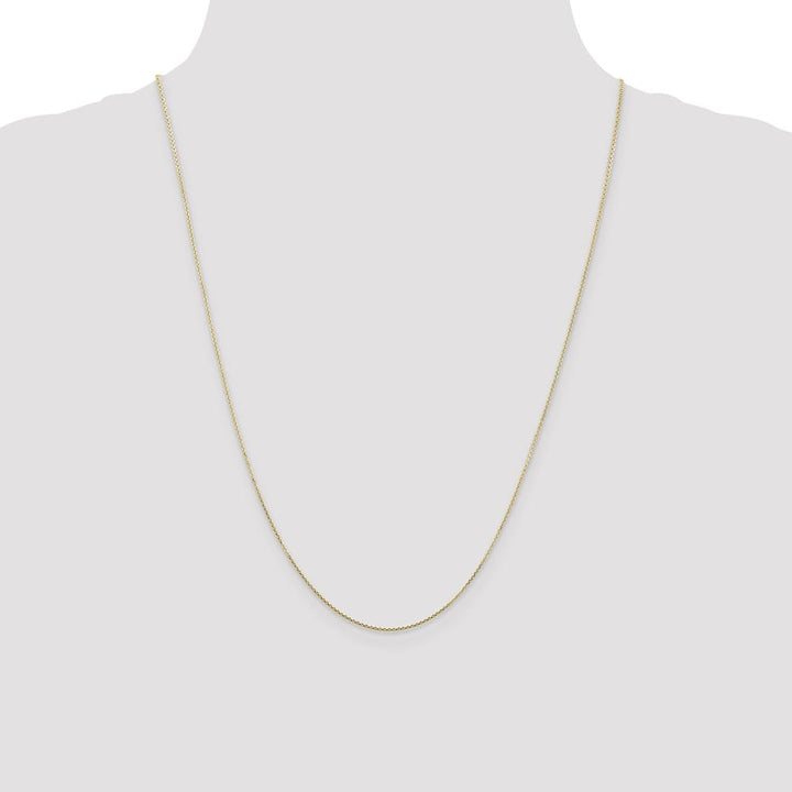 10K Yellow Gold .8mm D.C. Round Open Link Cable Chain Size 24