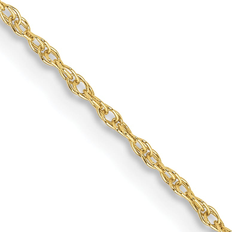 10K Yellow Gold .8mm Lite-Baby Rope Chain 14 Inch