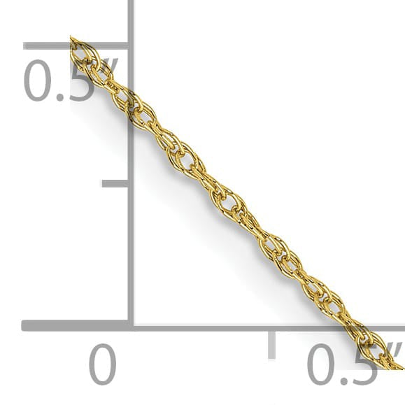 10K Yellow Gold .8mm Lite-Baby Rope Chain 14 Inch