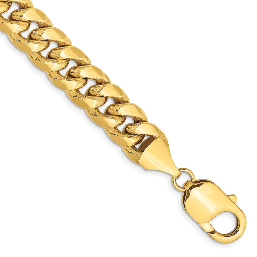 10K Yellow Gold 9.3mm Semi-Solid Miami Cuban Chain Anklet 10 Inch