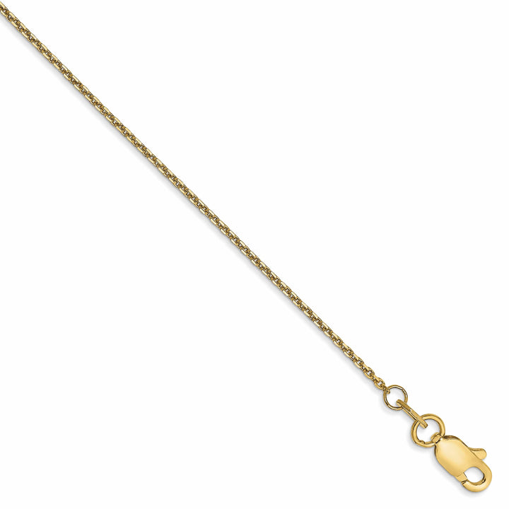 10K Yellow Gold .95mm D.C. Cable Chain Anklet 9 Inch