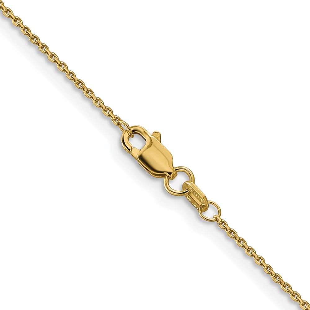 10K Yellow Gold .9mm D.C. Round Open Link Cable Chain