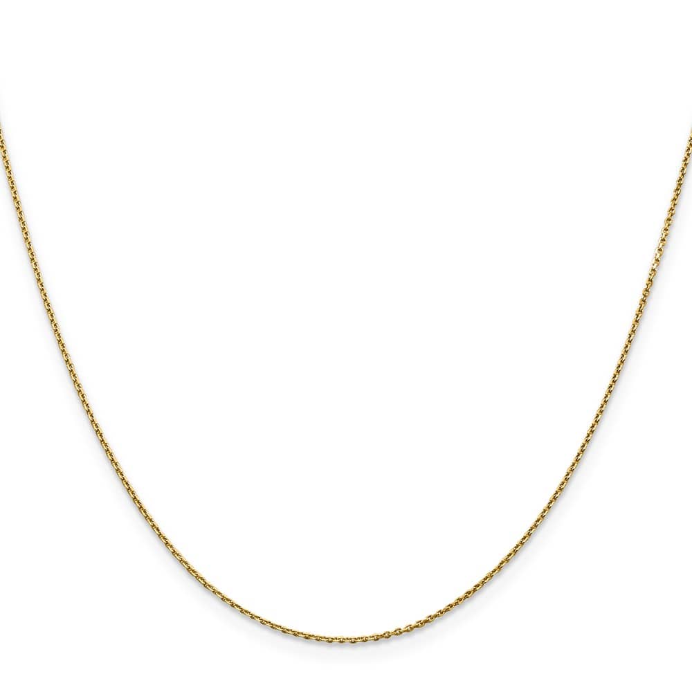 10K Yellow Gold .9mm D.C. Round Open Link Cable Chain