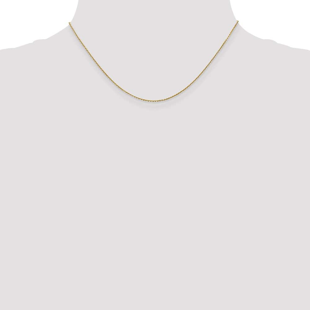 10K Yellow Gold .9mm D.C. Round Open Link Cable Chain Size 16