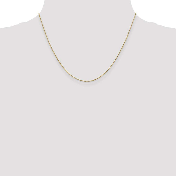 10K Yellow Gold .9mm D.C. Round Open Link Cable Chain Size 18