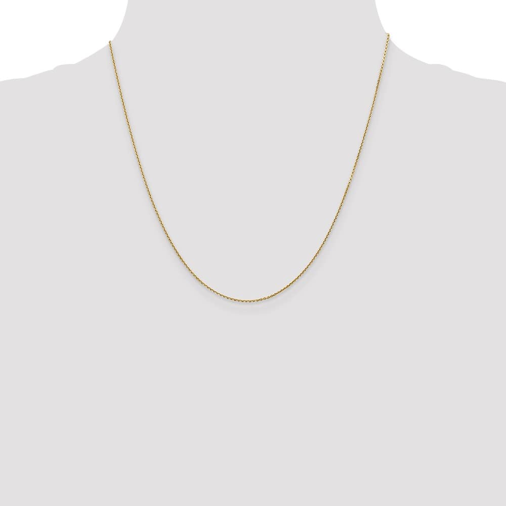 10K Yellow Gold .9mm D.C. Round Open Link Cable Chain Size 20