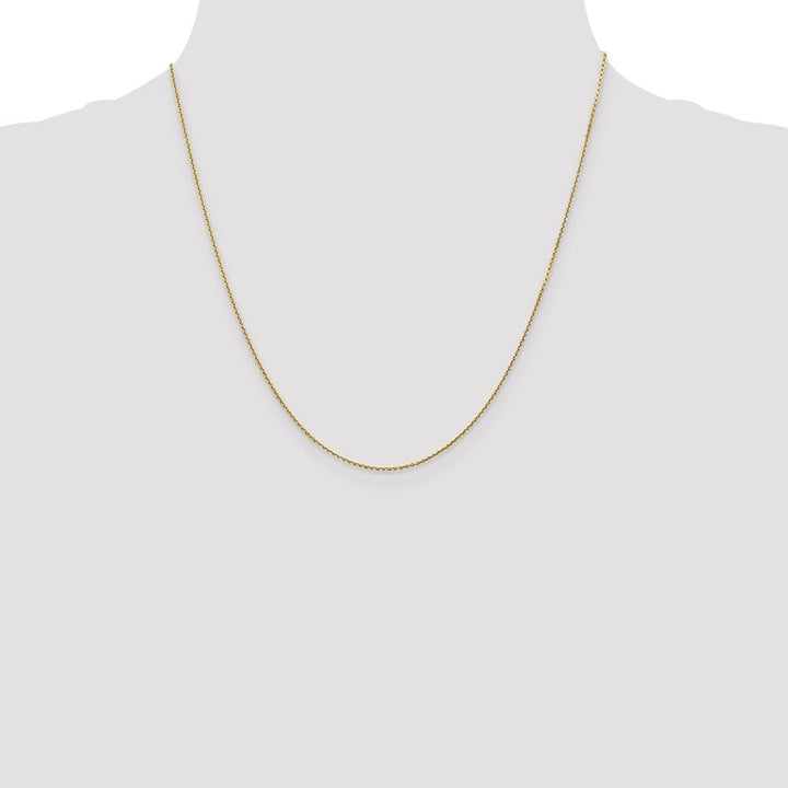 10K Yellow Gold .9mm D.C. Round Open Link Cable Chain Size 20
