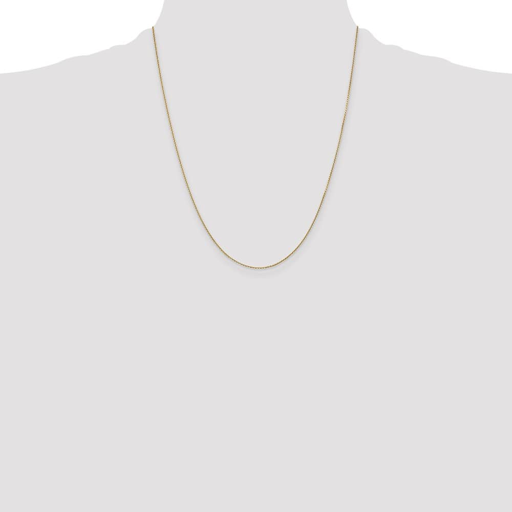 10K Yellow Gold .9mm D.C. Round Open Link Cable Chain Size 22