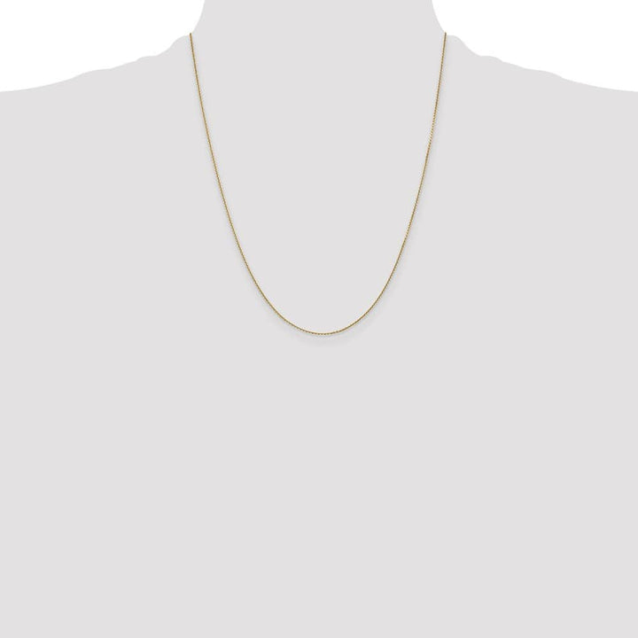 10K Yellow Gold .9mm D.C. Round Open Link Cable Chain Size 22