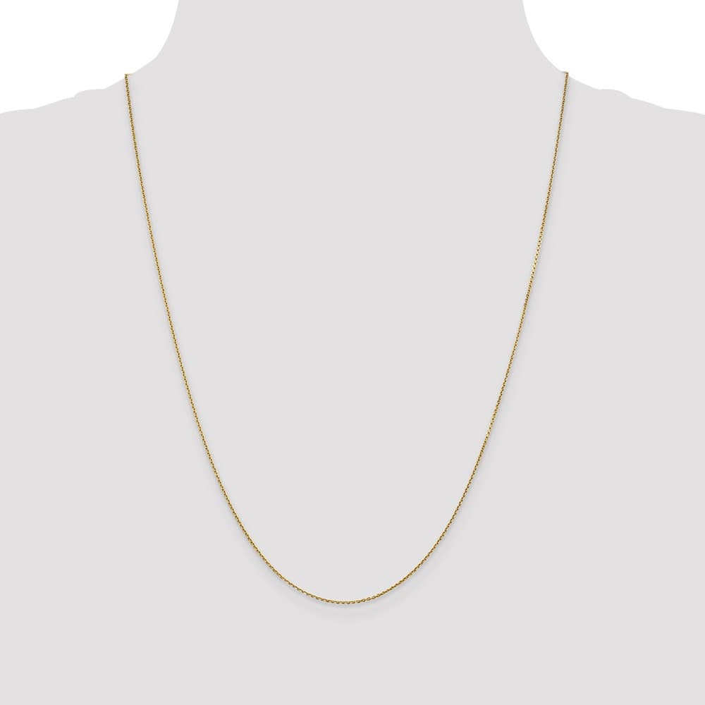10K Yellow Gold .9mm D.C. Round Open Link Cable Chain Size 24
