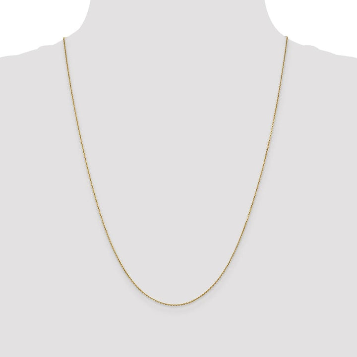 10K Yellow Gold .9mm D.C. Round Open Link Cable Chain Size 24