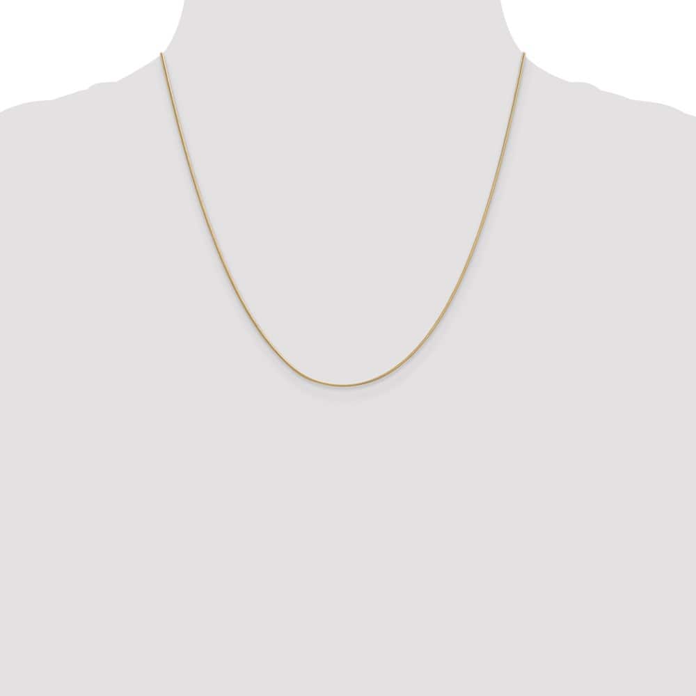 10K Yellow Gold .9mm Round Snake Chain Size 20