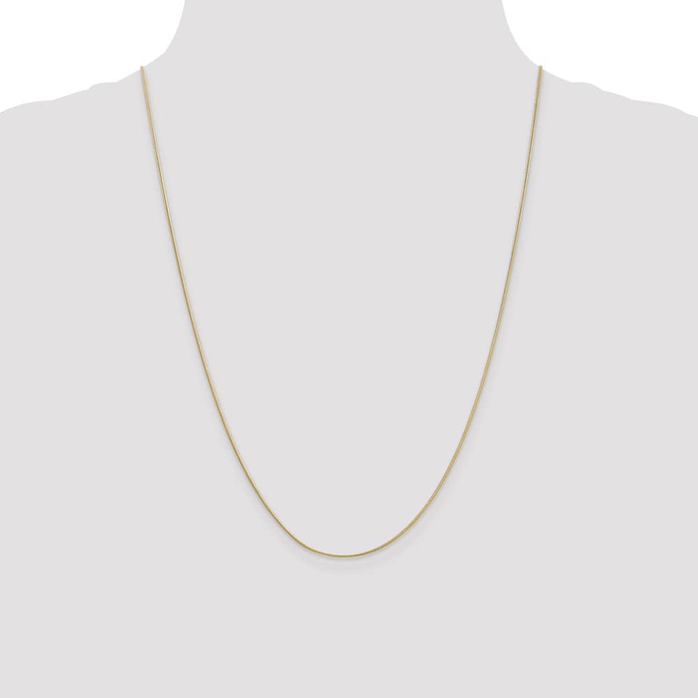 10K Yellow Gold .9mm Round Snake Chain Size 24