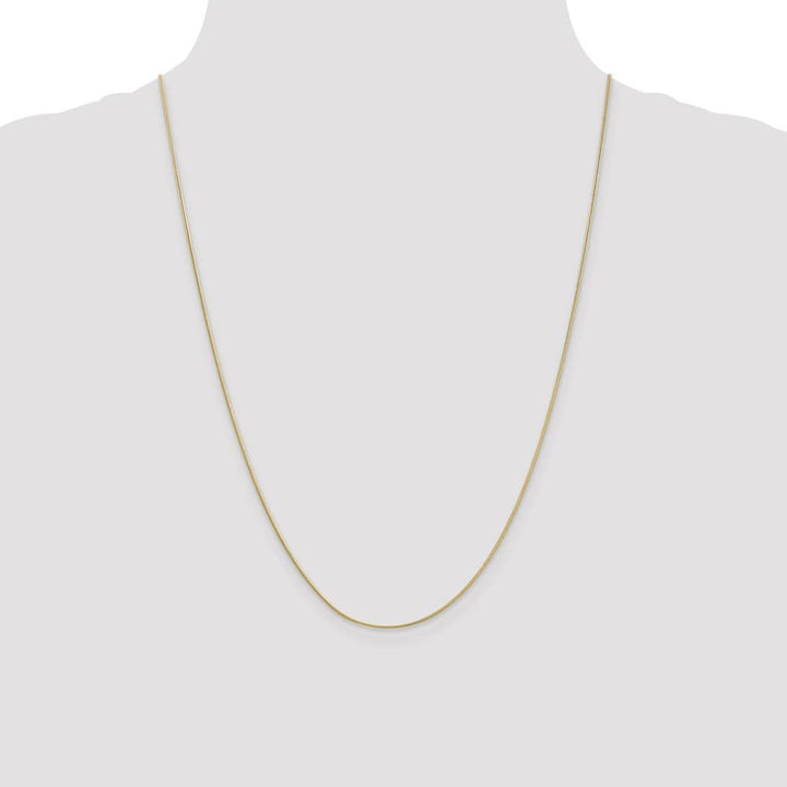 10K Yellow Gold .9mm Round Snake Chain Size 24