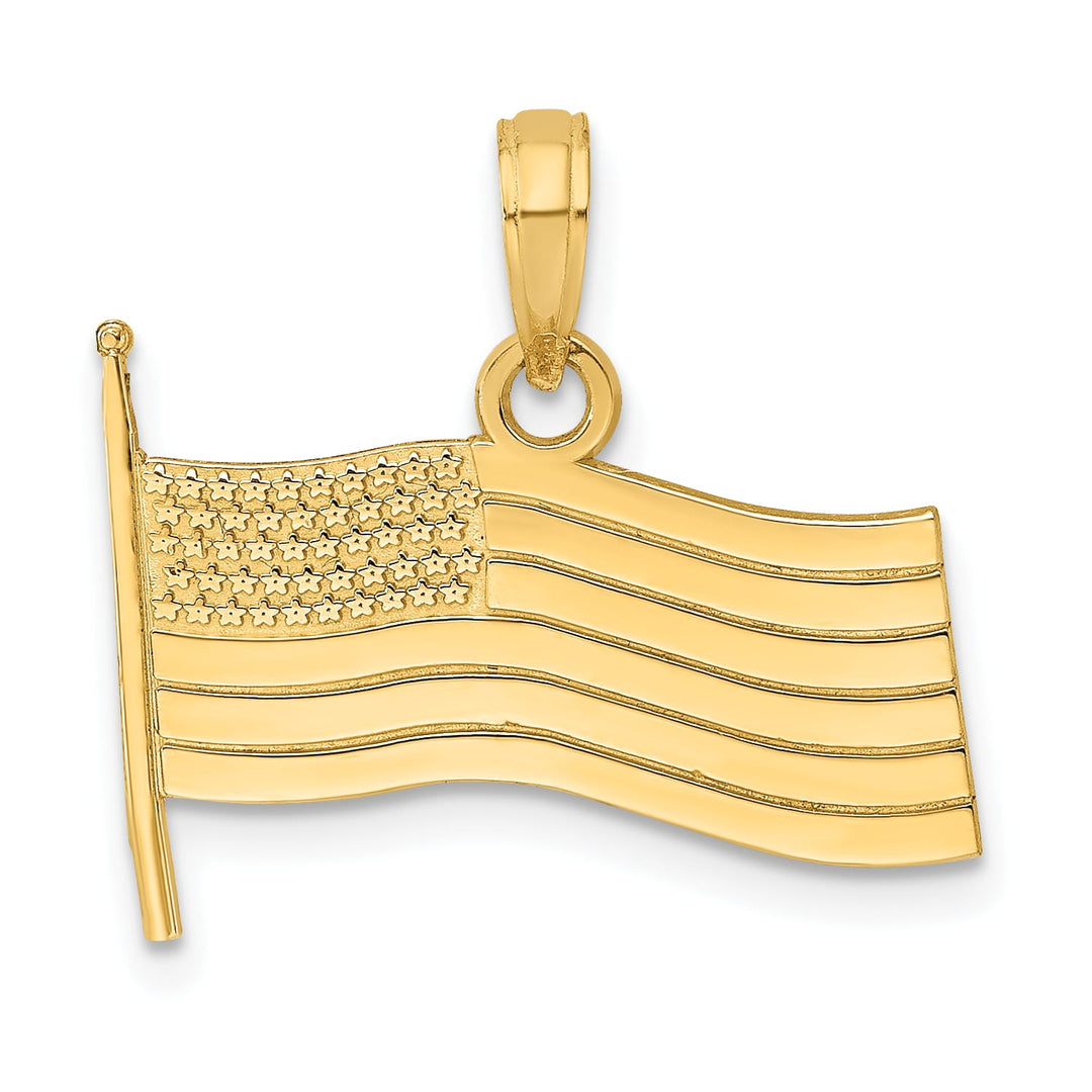 10K Yellow Gold American Flag Charm, Small