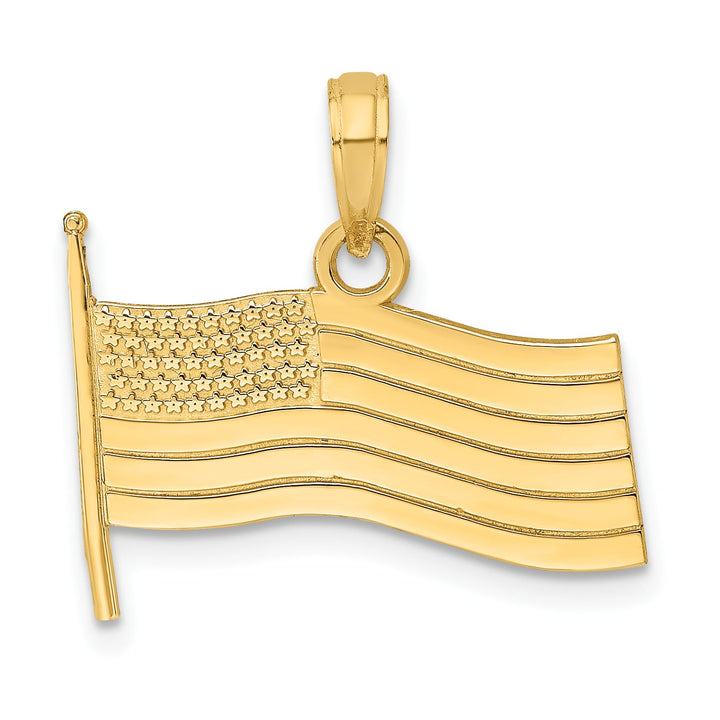 10K Yellow Gold American Flag Charm, Small