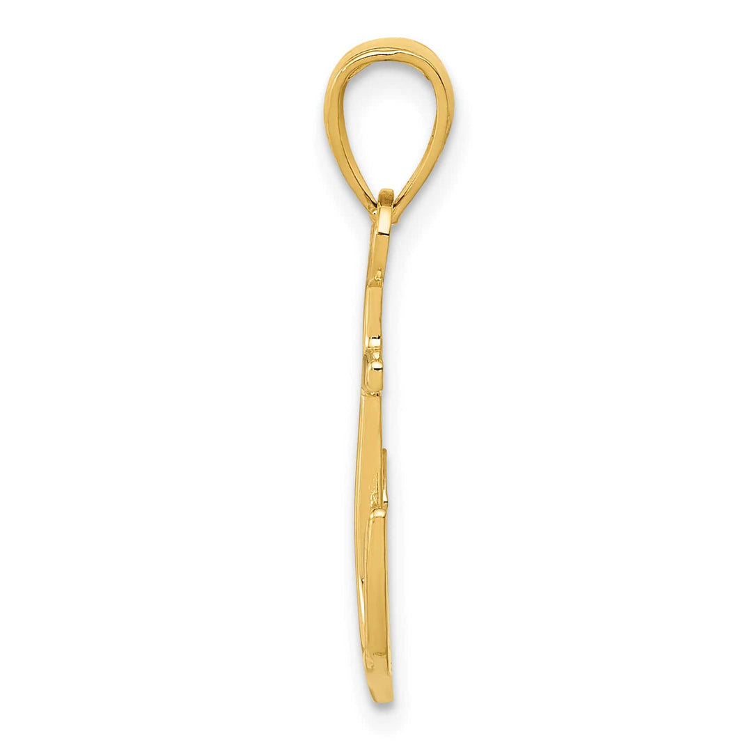 10K Yellow Gold Anchor Pendant, 24x14mm