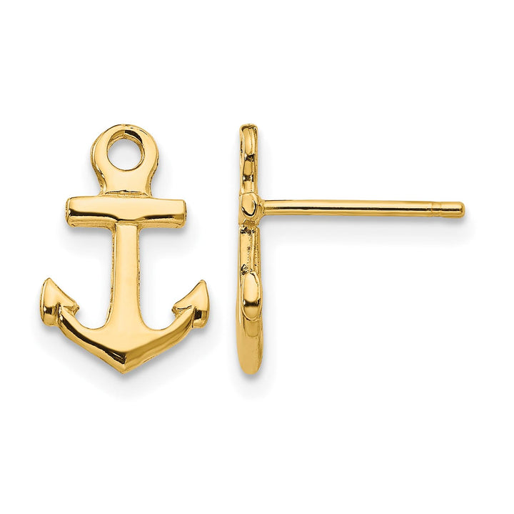 10k Yellow Gold Anchor Post Earrings