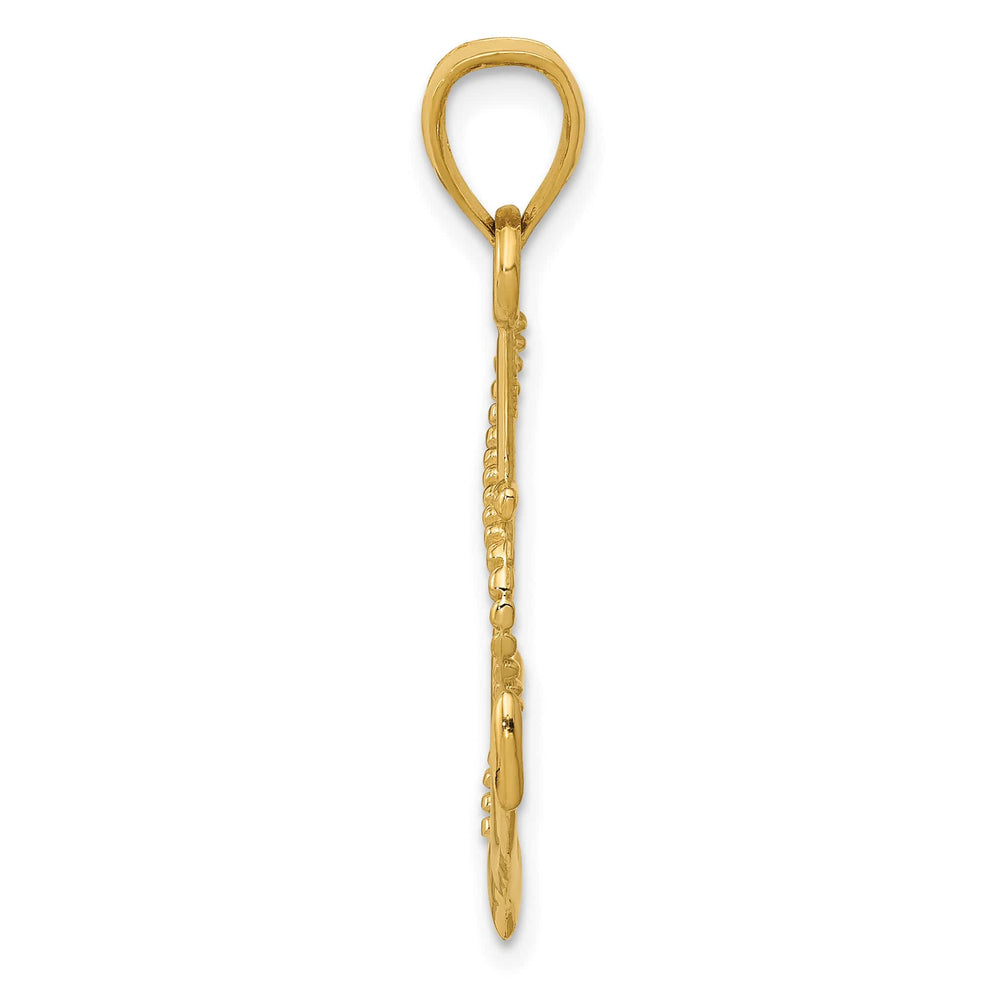 10K Yellow Gold Anchor with Rope Pendant