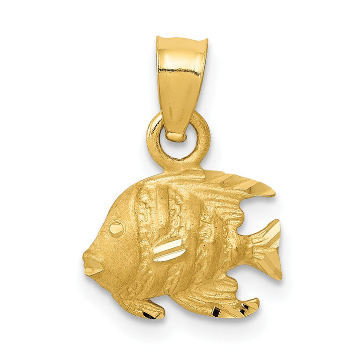 10K Yellow Gold Angel Fish Pendant