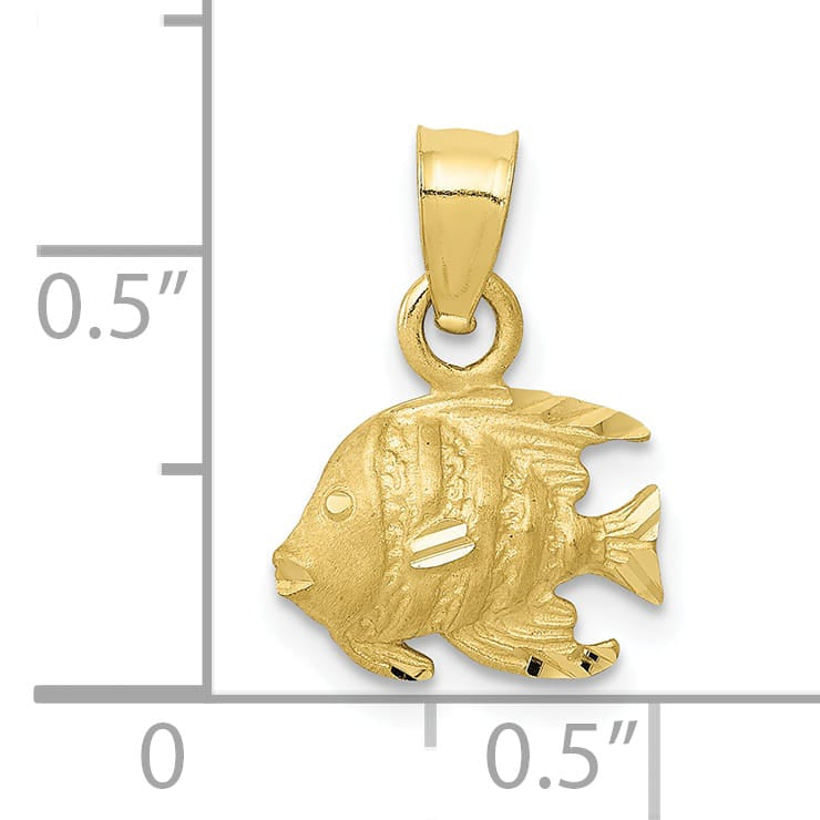 10K Yellow Gold Angel Fish Pendant