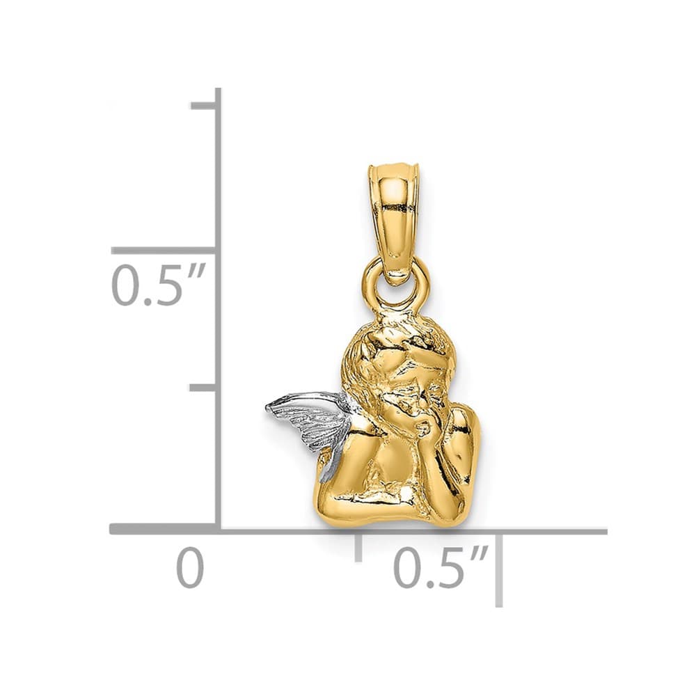 10K Yellow Gold Angel Resting On Elbow Charm