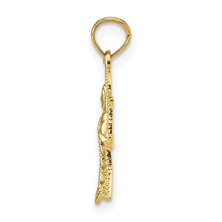 10K Yellow Gold Angel with Filigree Cut-Out Wings Charm